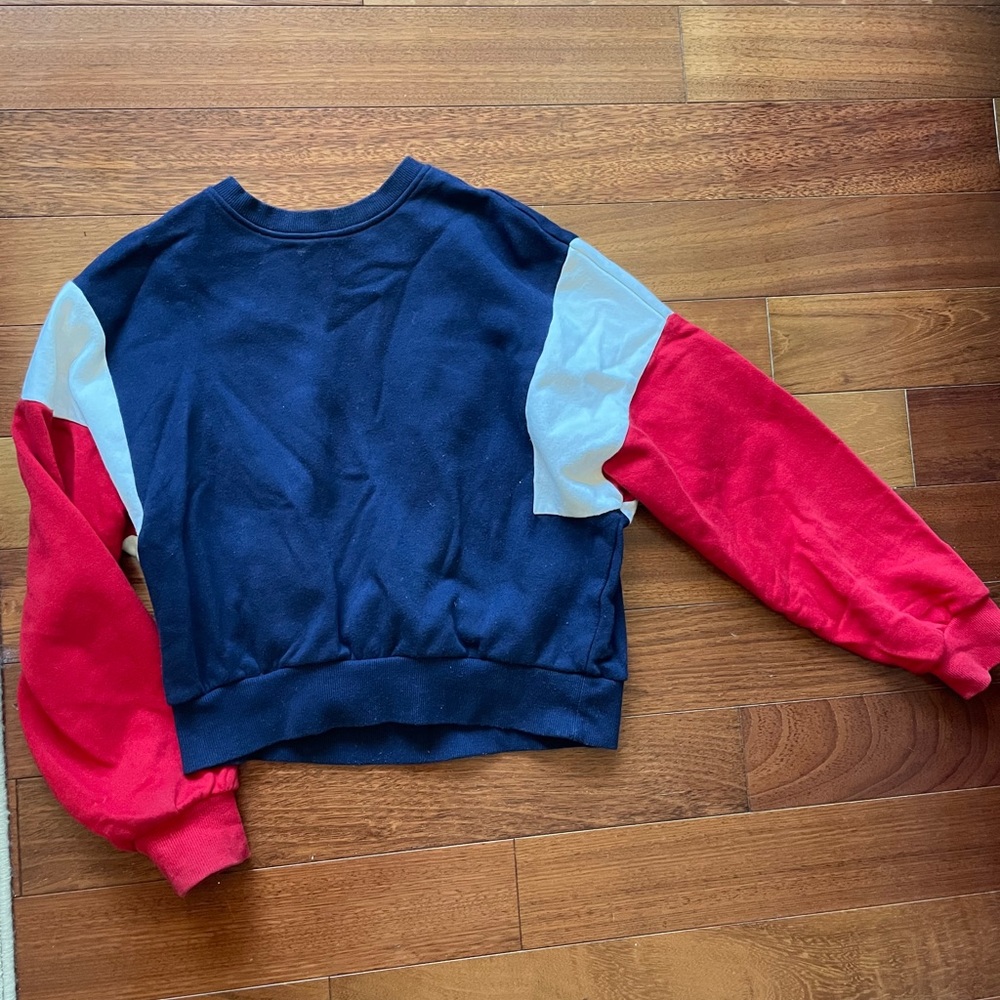 H&M Color Block Cropped Crewneck